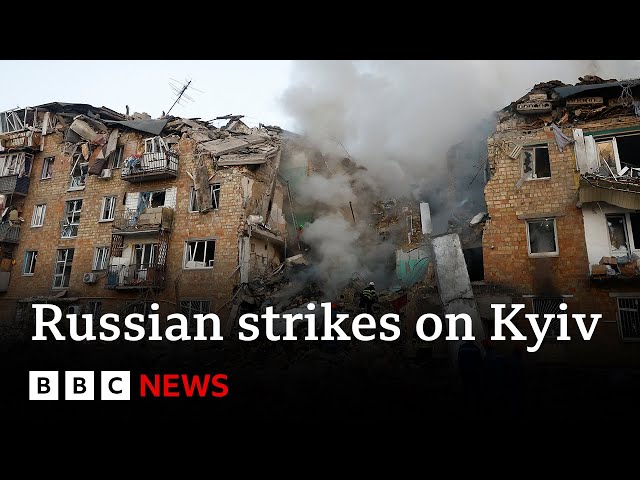 Kyiv in mourning after Russian strikes kill at least 23 people | BBC News