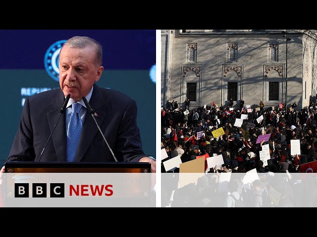 Erdogan condemns protests over mayor’s detention | BBC News