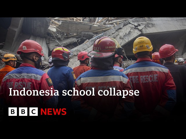 At least three dead and dozens trapped after Indonesia school collapses | BBC News