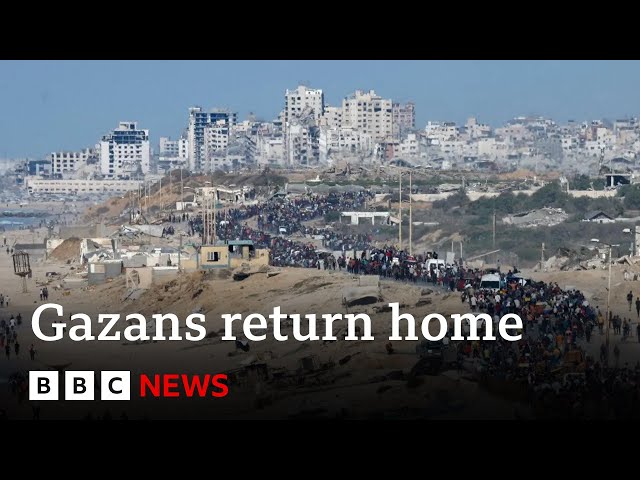 Gazans return home as ceasefire begins | BBC News