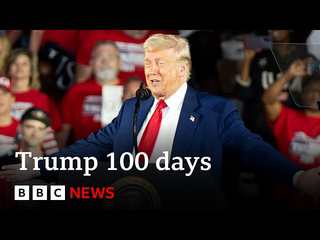 Donald Trump 100 days speech fact-checked by BBC Verify | BBC News