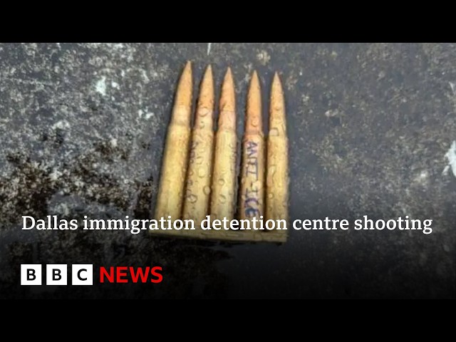 'Anti-ICE' messaging found at scene of deadly Dallas immigration centre shooting | BBC News