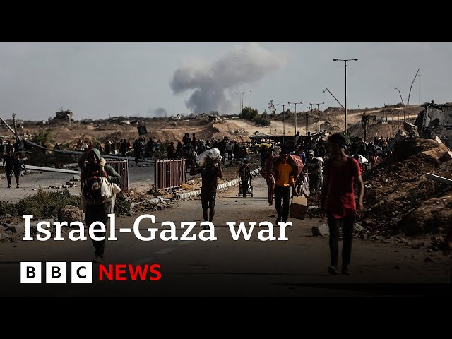'Israel agrees Gaza withdrawal line', says US President Donald Trump | BBC News