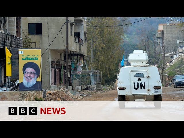 Searching for Hezbollah positions with UN troops in Lebanon | BBC News
