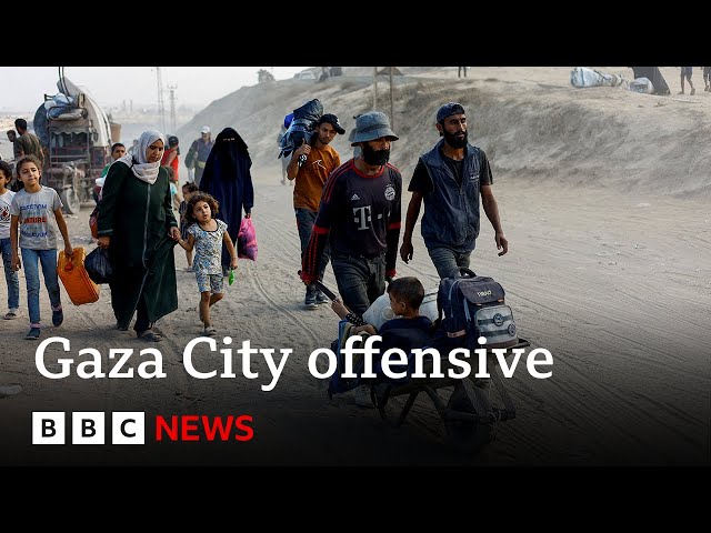 Palestinians flee Gaza City as Israel launches major ground offensive | BBC News