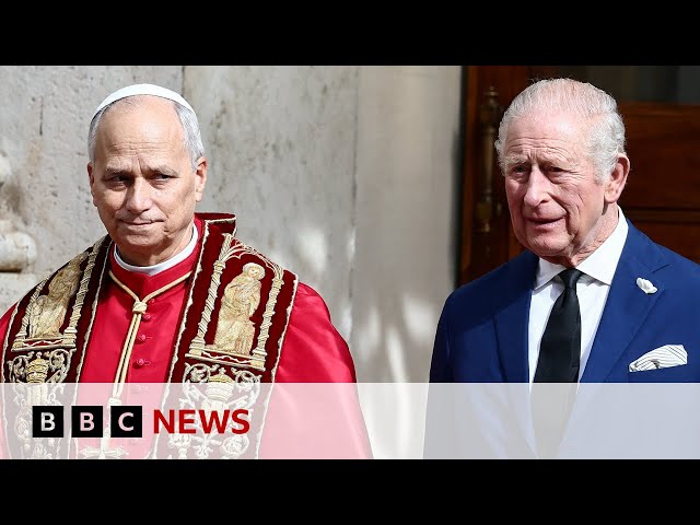 King Charles becomes first head of Church of England to pray with Pope | BBC News