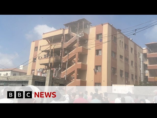 New footage shows Israel struck Gaza's Nasser Hospital four times | BBC News