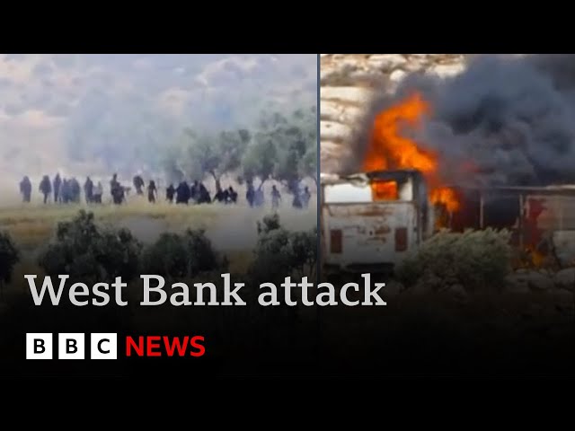 BBC films dozens of settlers attacking Palestinian community in West Bank | BBC News