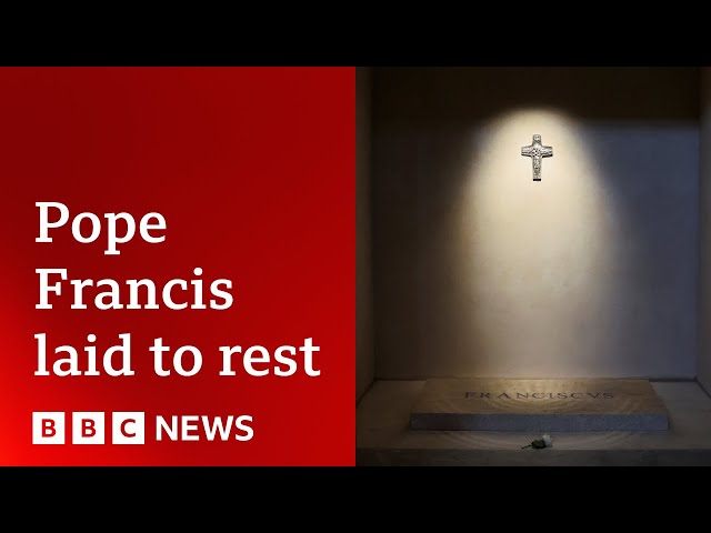 Thousands lined Rome's streets as Pope Francis laid to rest after Vatican funeral | BBC News