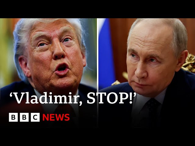 President Trump says he is 'not happy' with deadly Russian strikes on Ukraine | BBC News
