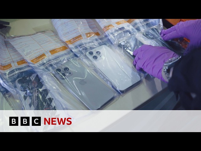 The stolen mobile phones being sent to China | BBC News