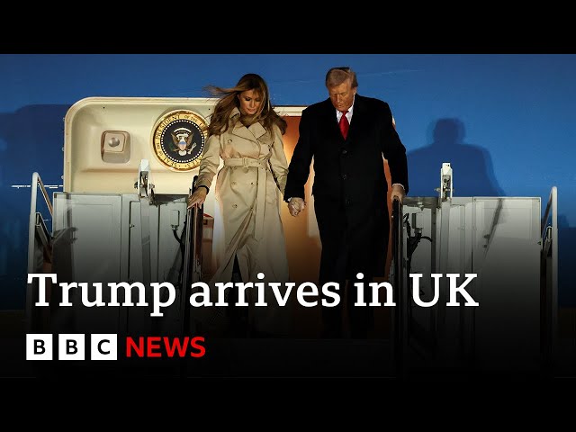 Donald Trump arrives in UK for second state visit | BBC News