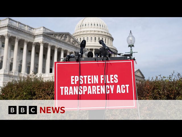 US Congress votes to send Jeffrey Epstein files bill to Donald Trump | BBC News