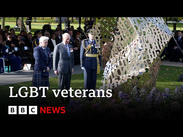 King Charles unveils new memorial to LGBT veterans after gay ban campaign | BBC News