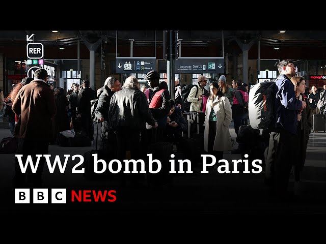 Unexploded World War Two bomb causes travel chaos in Paris | BBC News