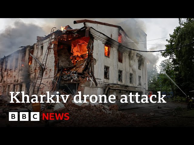 Biggest drone strike hits Ukraine's second city Kharkiv | BBC News