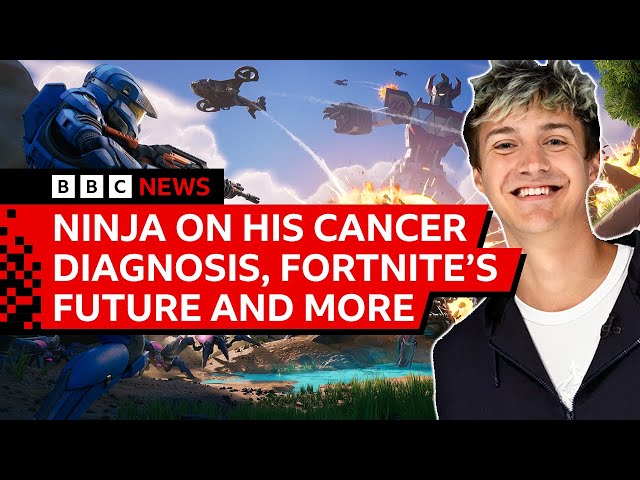 Ninja on his 24 hour stream of Fortnite and PEAK for cancer charity | BBC News