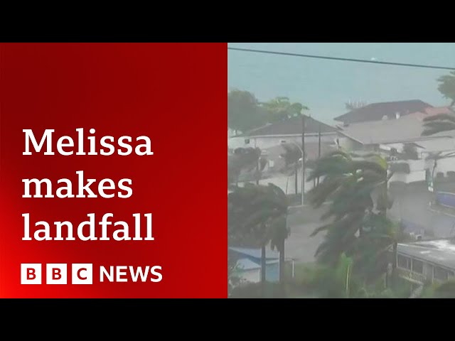 Hurricane Melissa makes landfall in Jamaica with violent 185 mph winds | BBC News