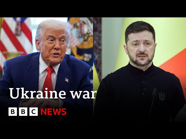 US President Donald Trump blames Volodymyr Zelensky for starting Ukraine war | BBC News