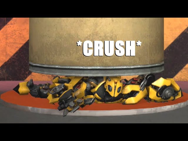 Bumblebee Crushed by Hydraulic Press (Transformers Hydraulic | SFM Transformers Animation)