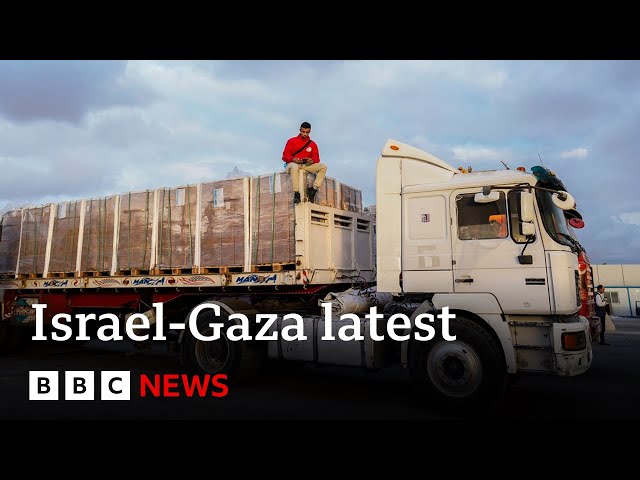 Hamas expected to release Israeli hostages on Monday, as aid trucks enter Gaza | BBC News